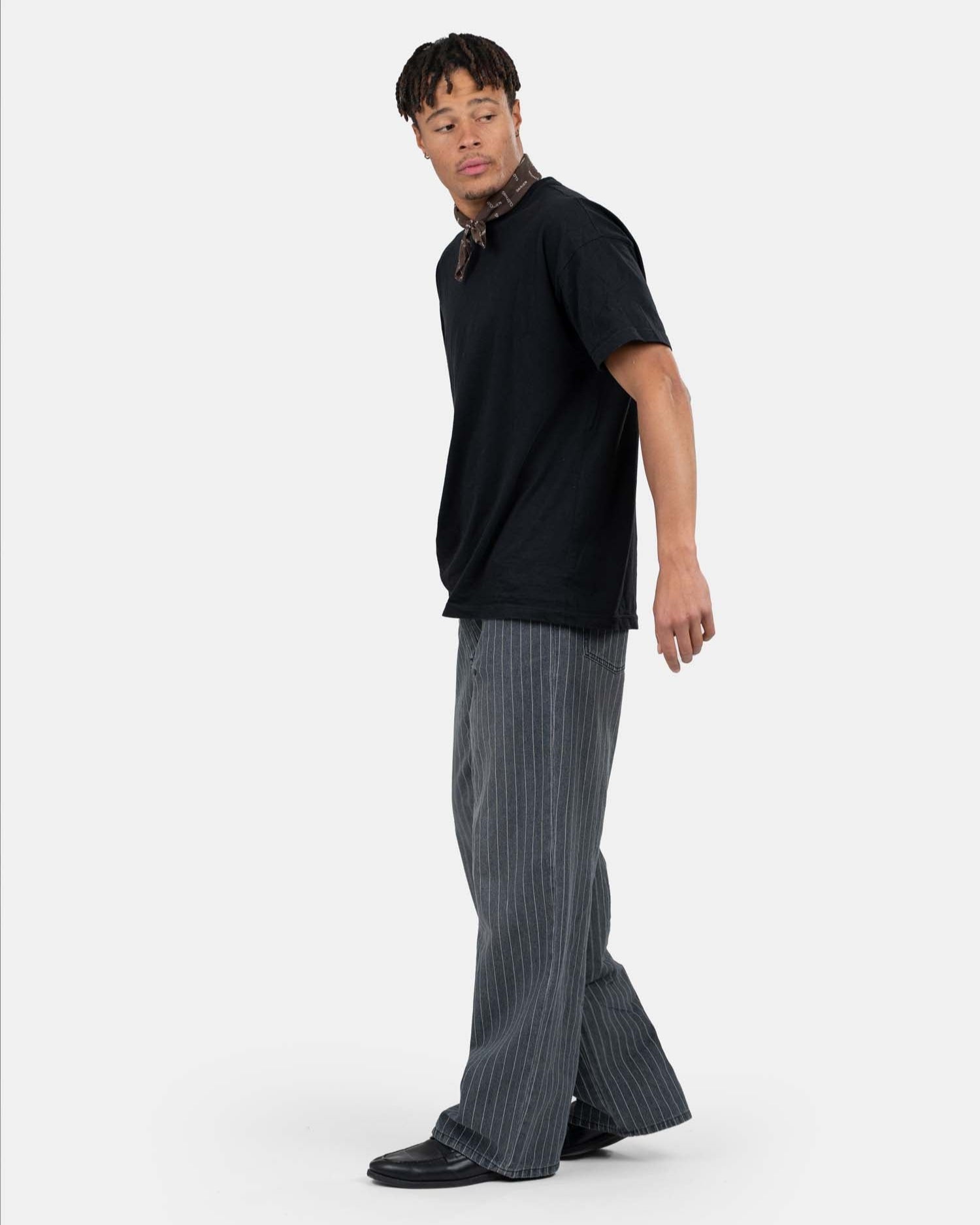 Extra baggy Denim Washed Pinstripe