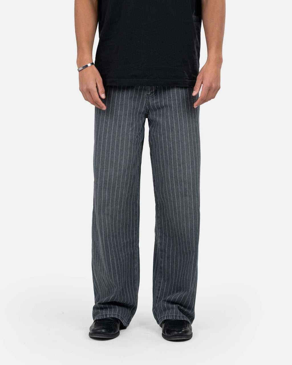 Extra baggy Denim Washed Pinstripe