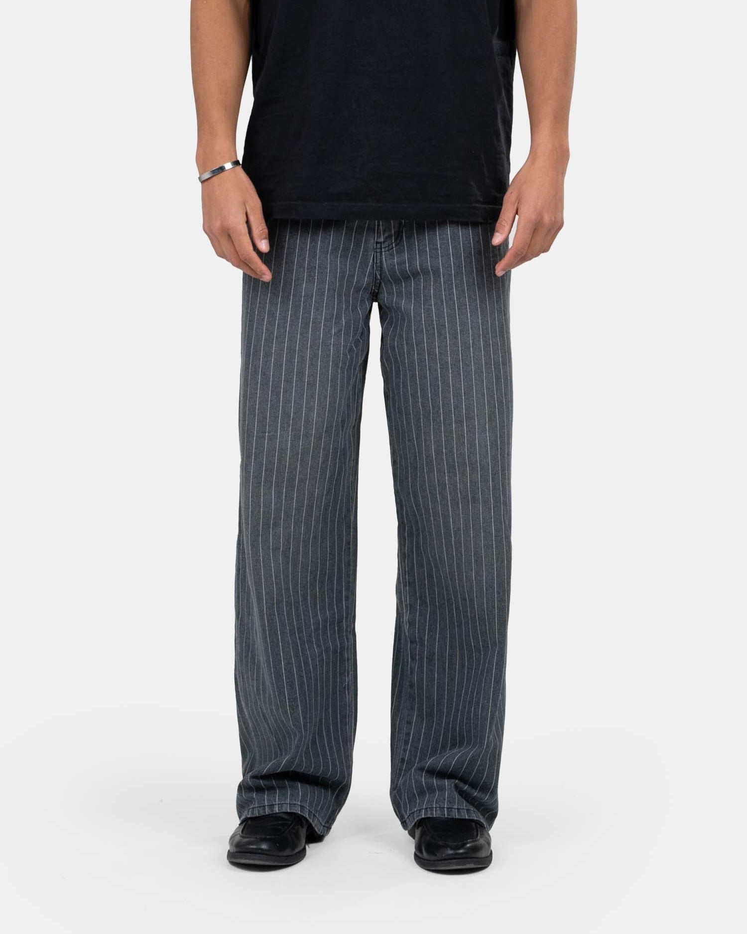 Extra baggy Denim Washed Pinstripe