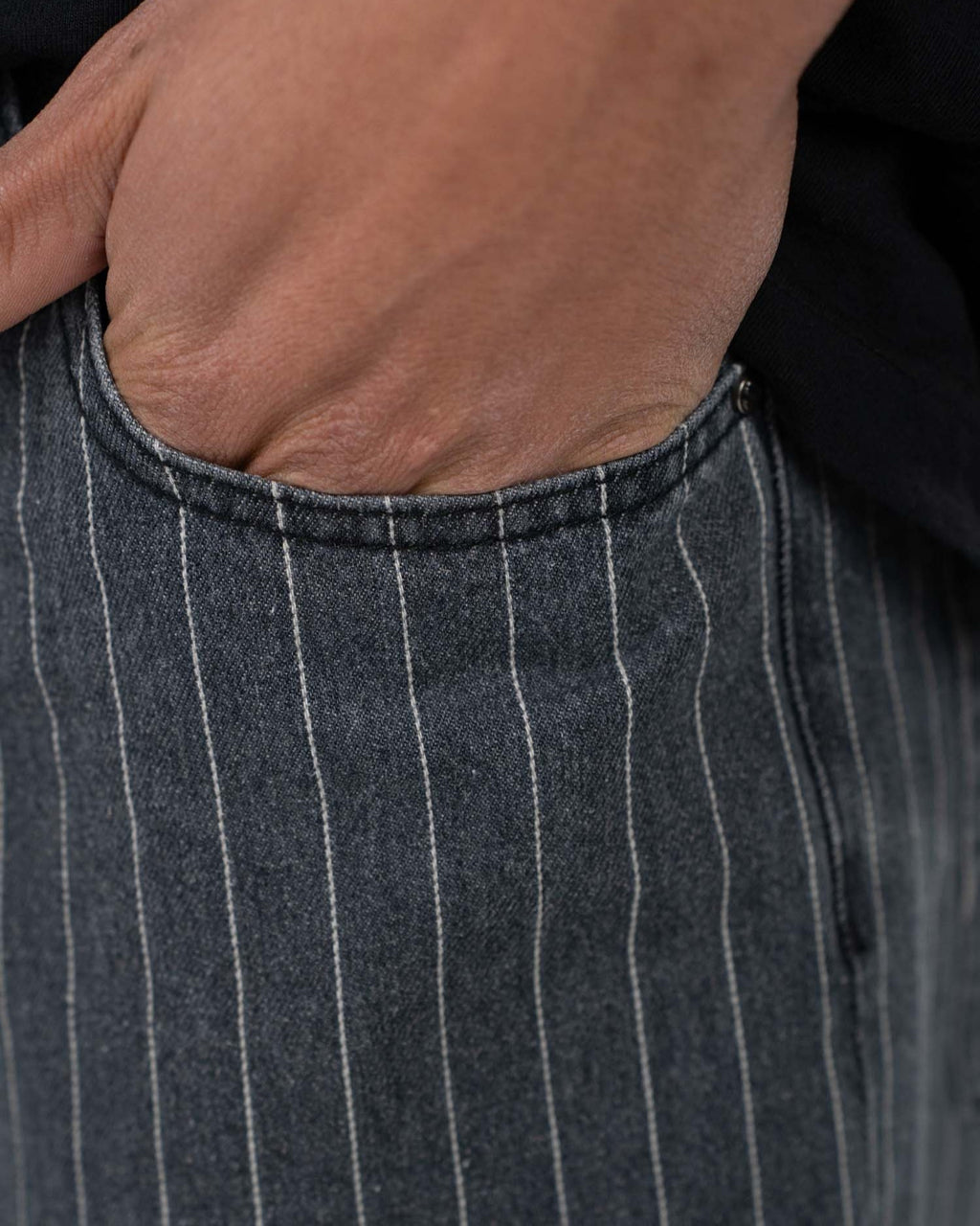Extra baggy Denim Washed Pinstripe