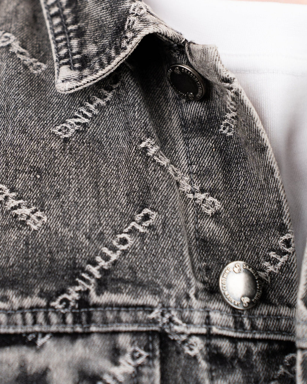 Monogram Denim Jacket Washed Grey