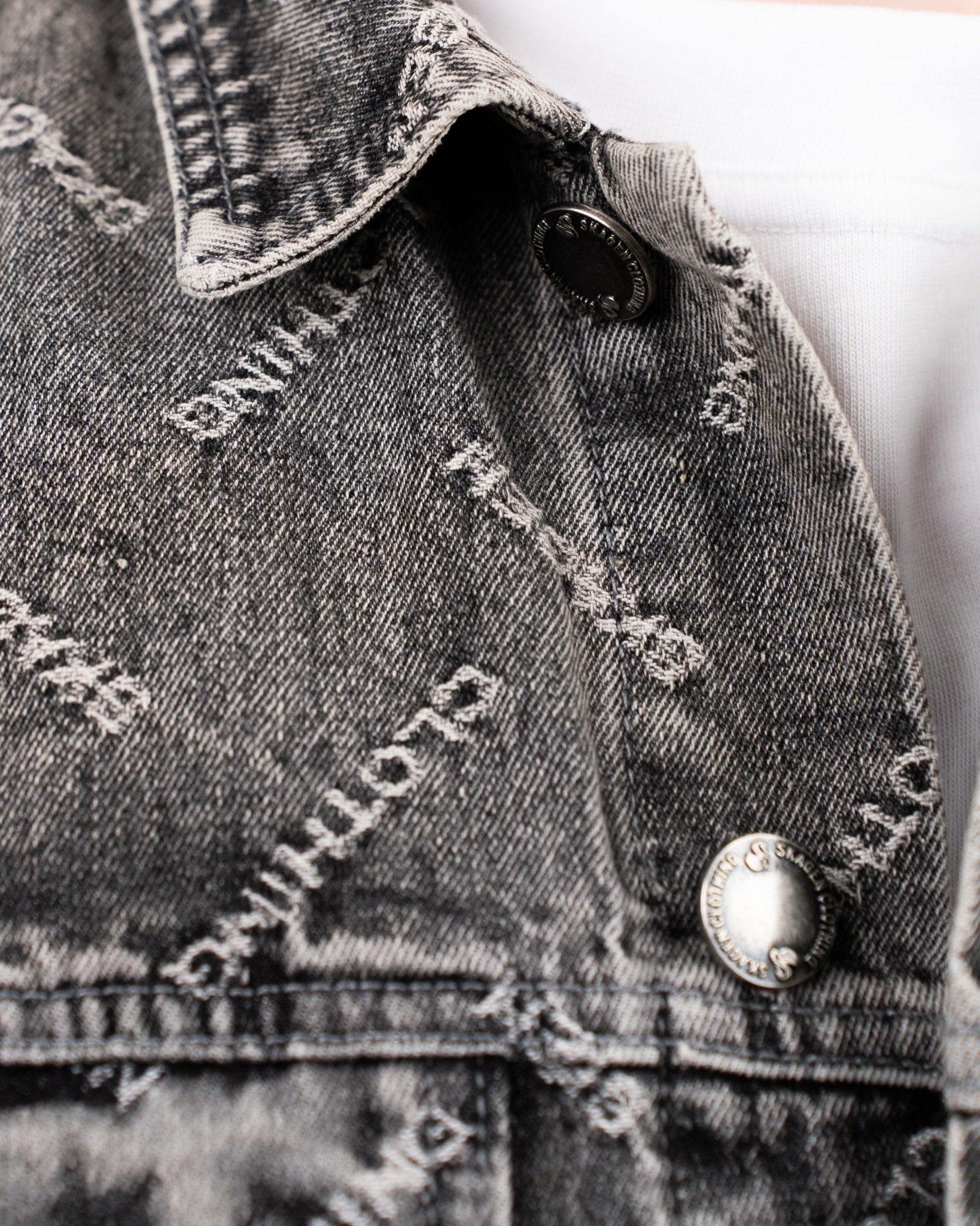 Monogram Denim Jacket Washed Grey