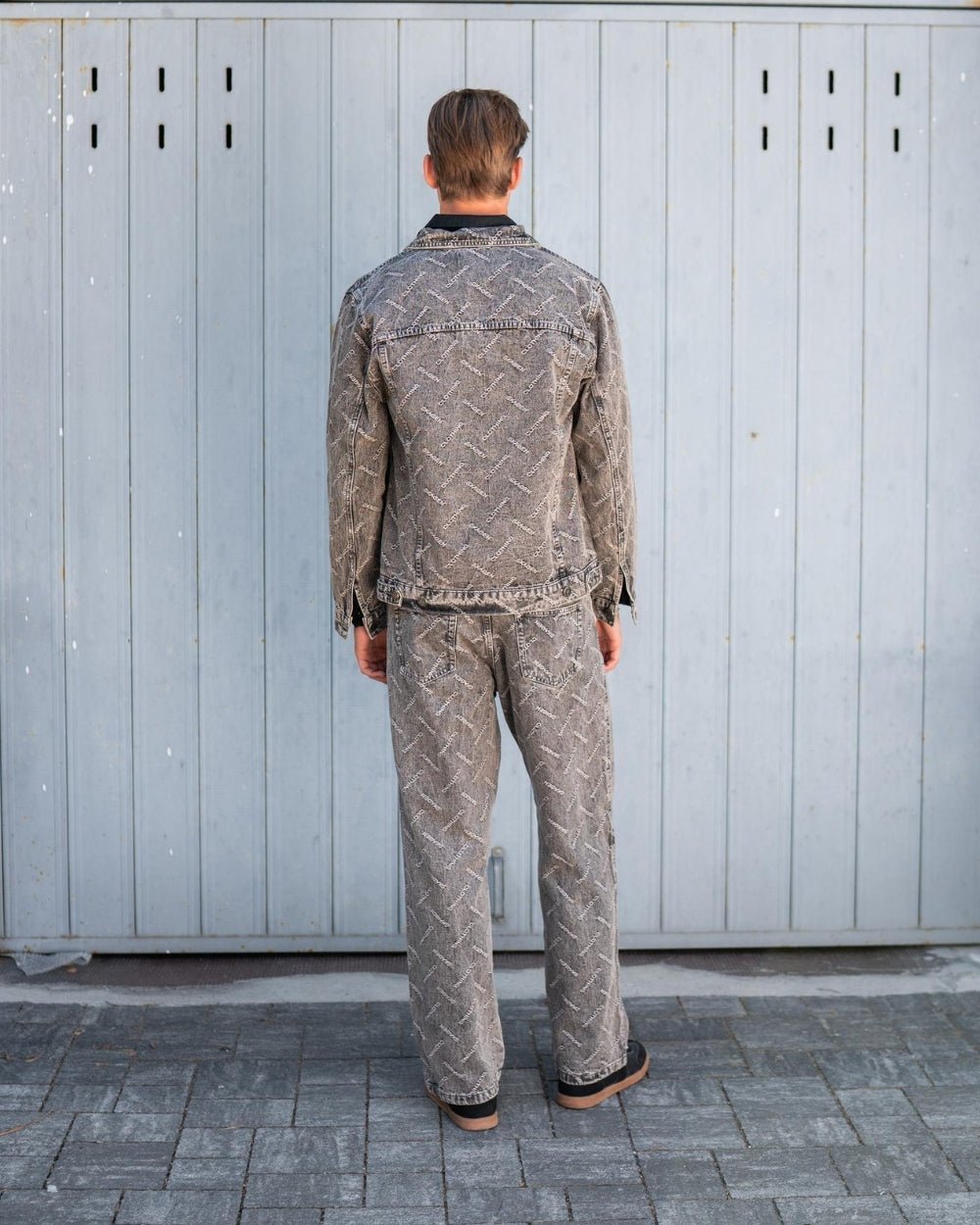 Monogram Denim Jacket Washed Grey