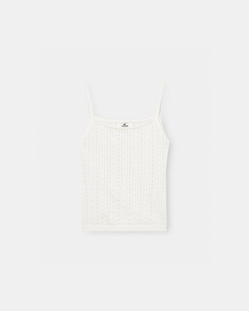 Strap Pointelle Top White
