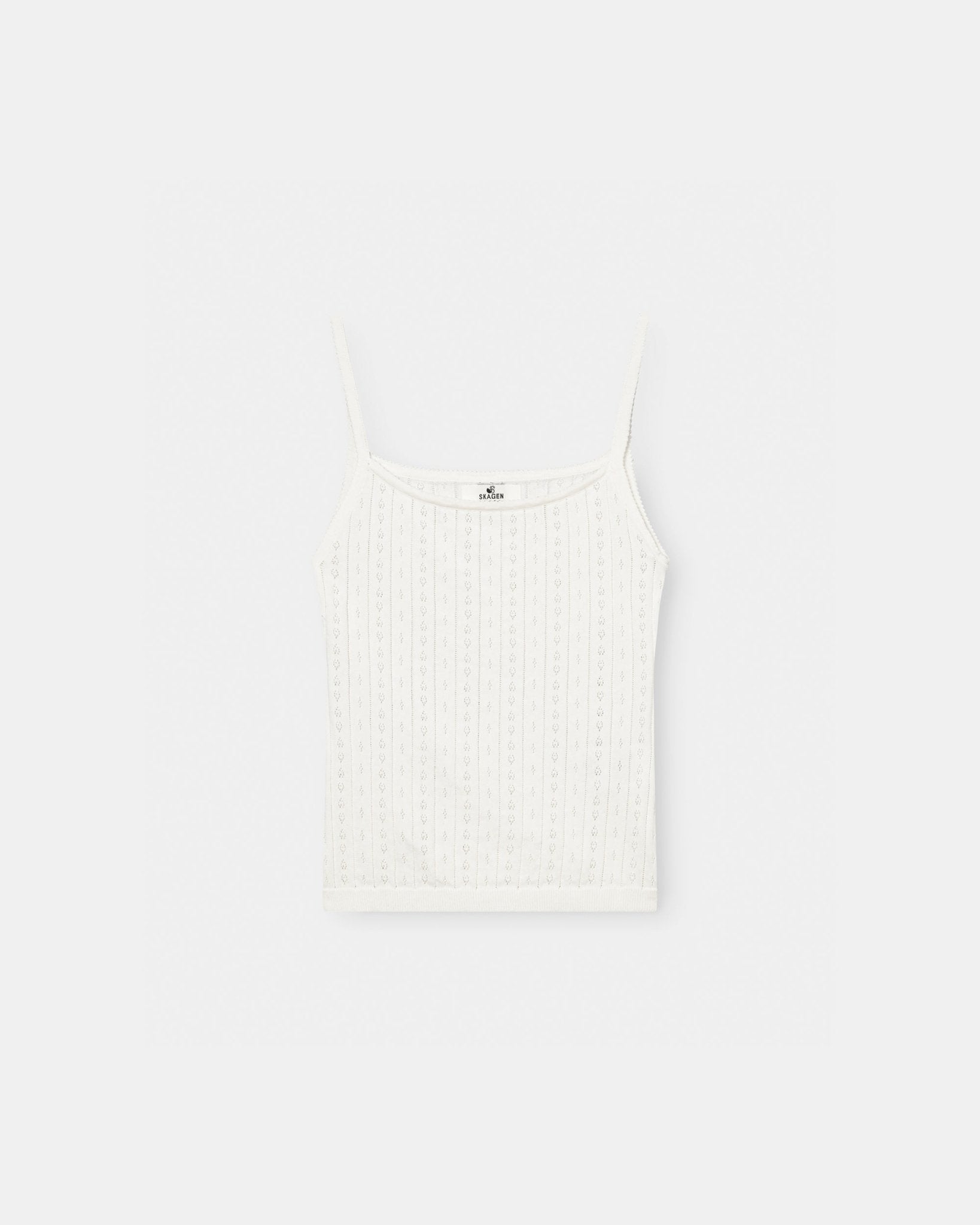 Strap Pointelle Top White
