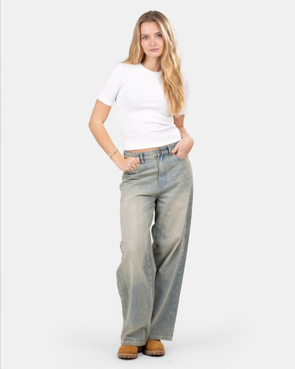 T-shirt With Fitted Sleeves White