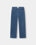 Textured Denim Jeans Mid Blue