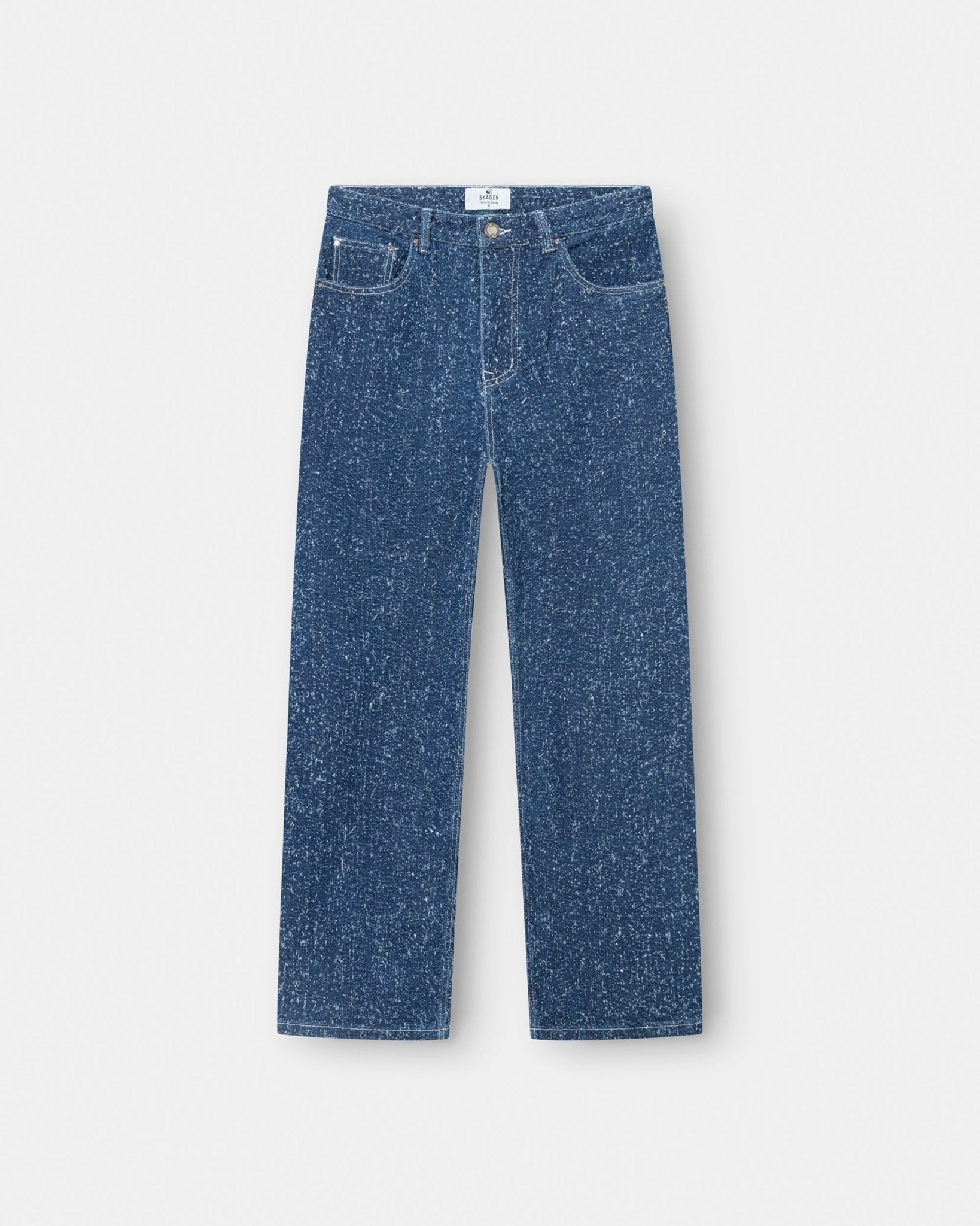 Textured Denim Jeans Mid Blue