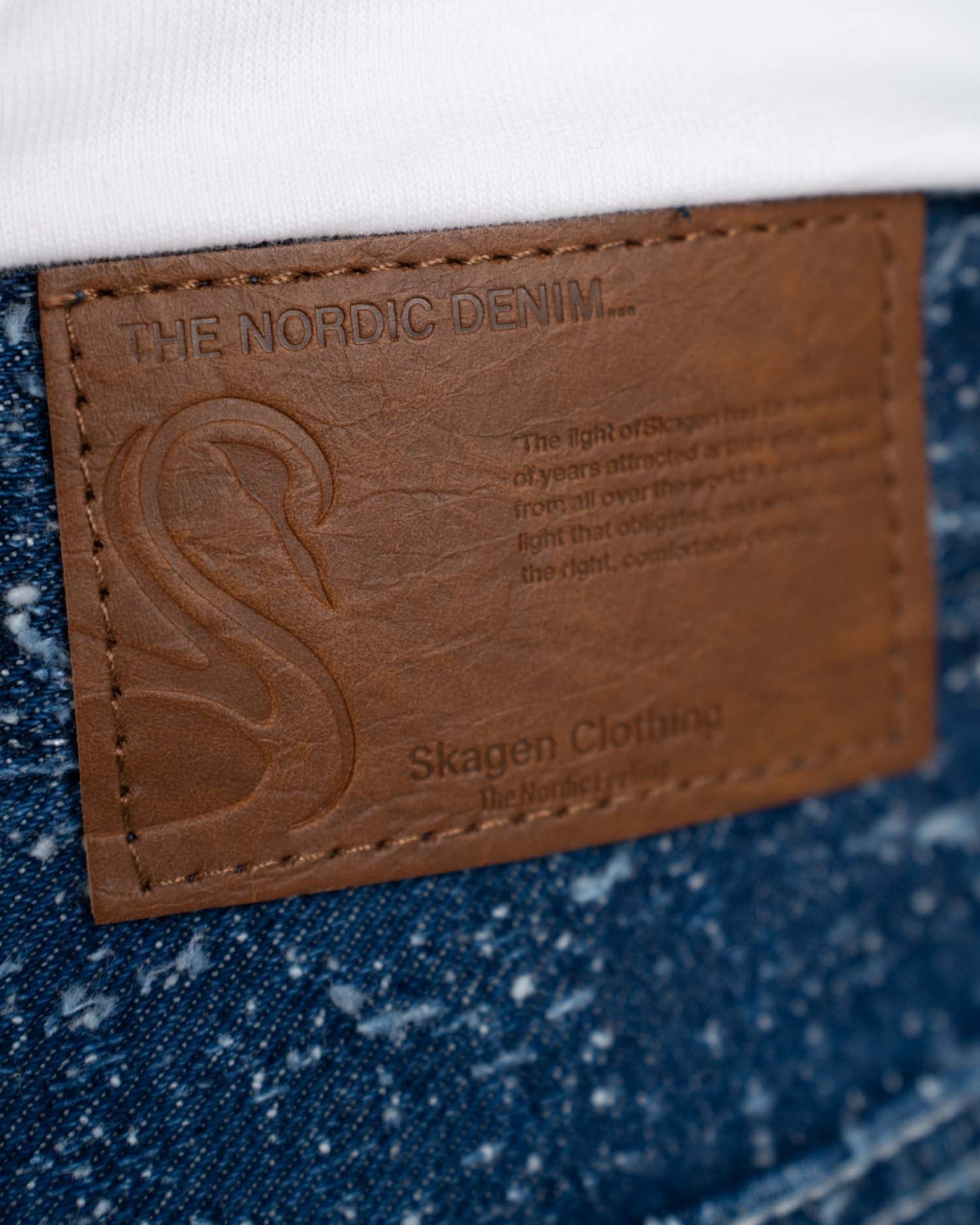 Textured Denim Jeans Mid Blue